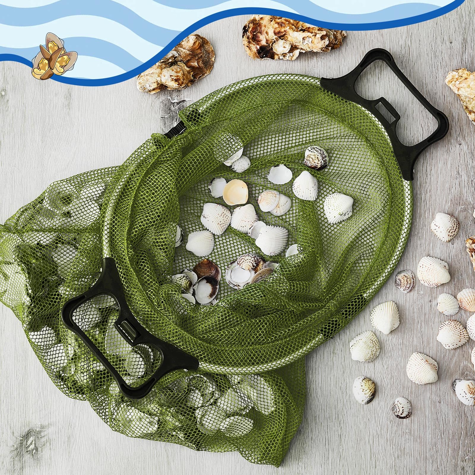 VioraWhite belt-attachment green hands-free design ideal for on-the-go fishing.