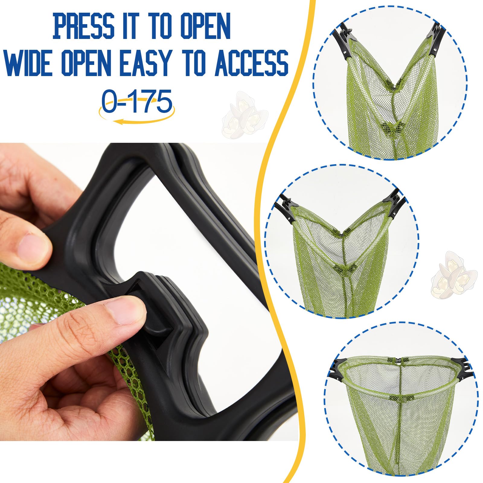 VioraWhite chum bags green easy-cleaning mesh-design facilitates rinsing after use.