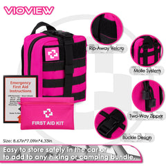 Vioview emergency kit knife shown in compact fold, ideal for wilderness emergencies.