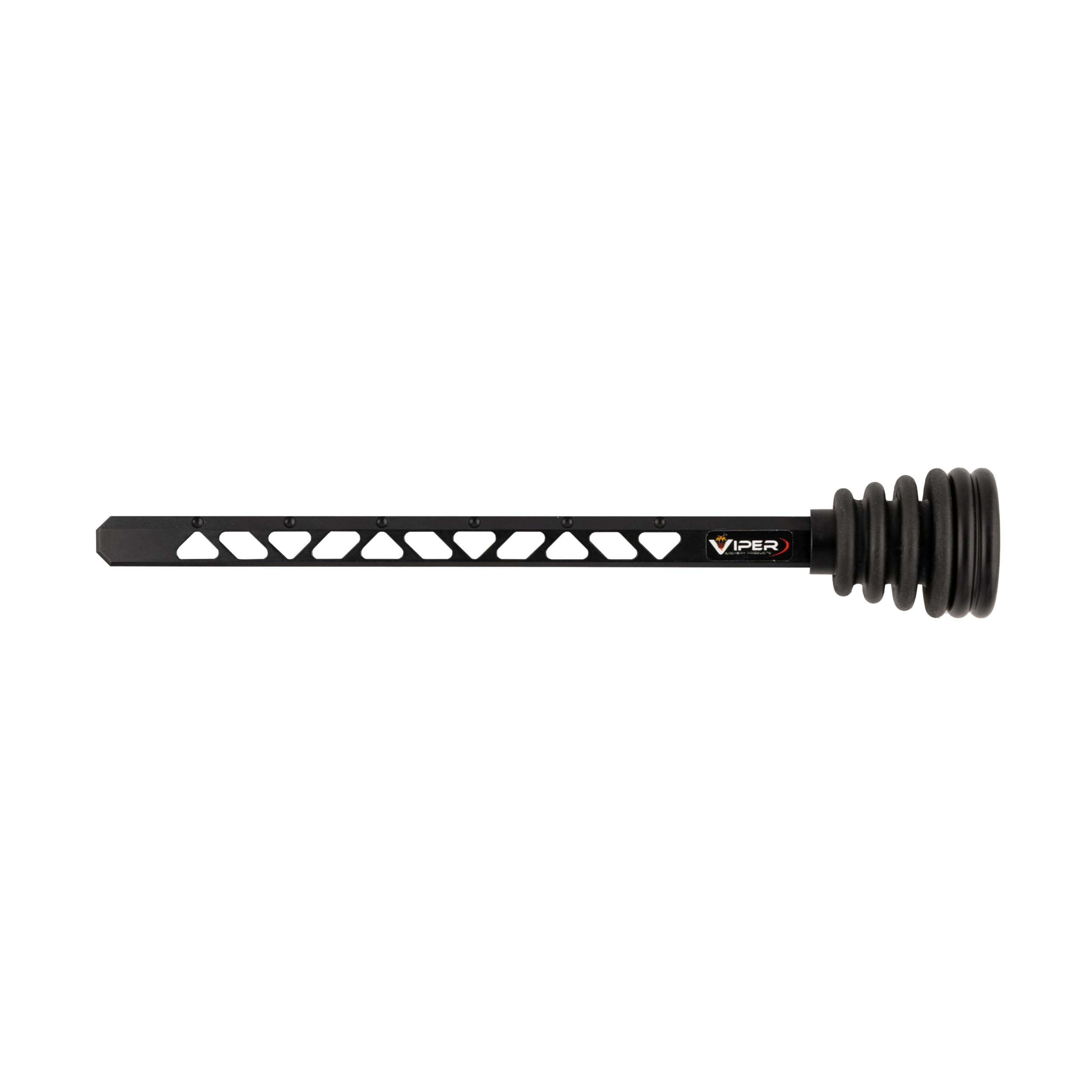 VIPER Archery dovetail riser stabilizer mounted for improved balance and stability