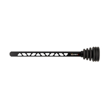 VIPER Archery dovetail riser stabilizer mounted for improved balance and stability