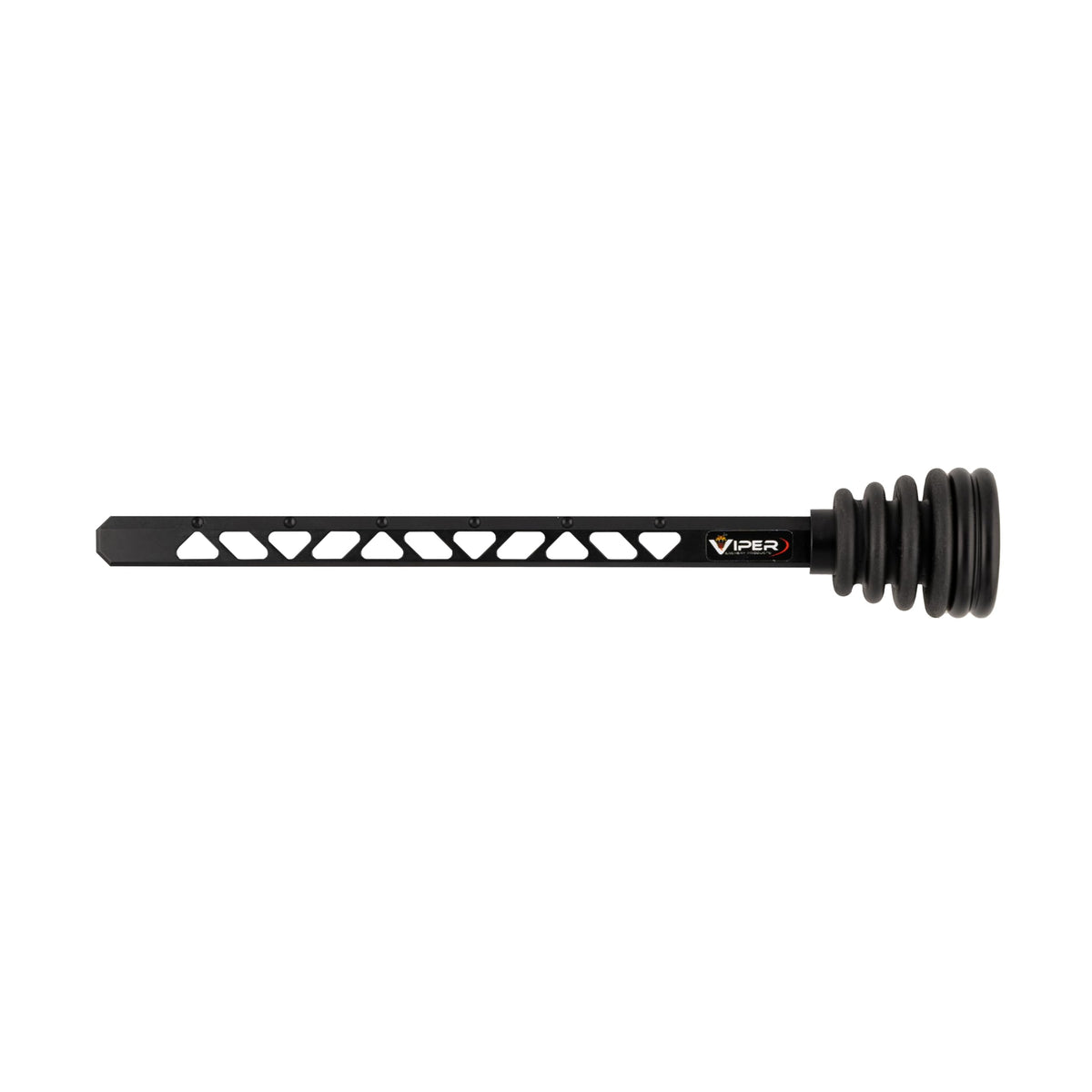 VIPER Archery dovetail riser stabilizer mounted for improved balance and stability
