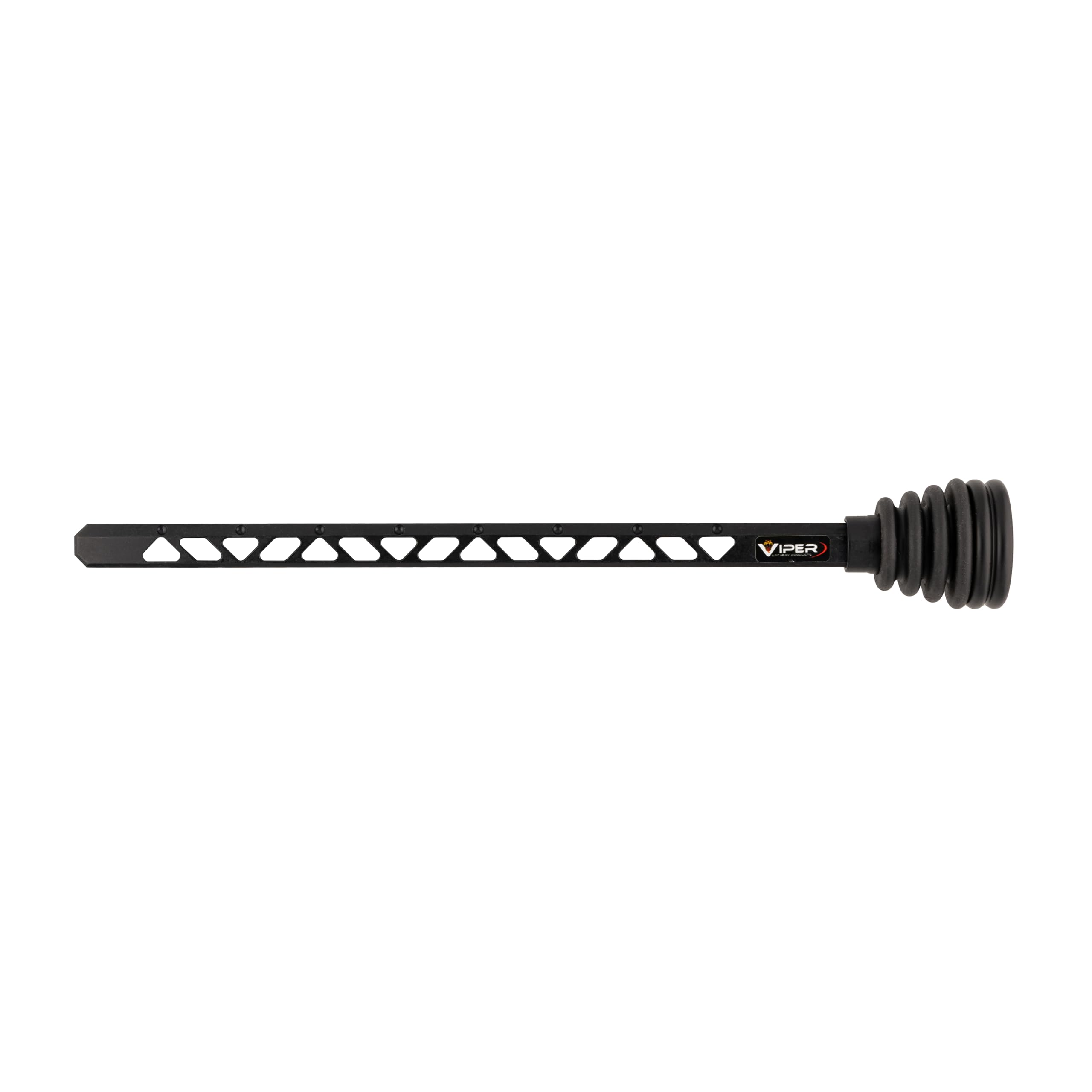 VIPER Archery dovetail riser stabilizer mounted on bow for stability