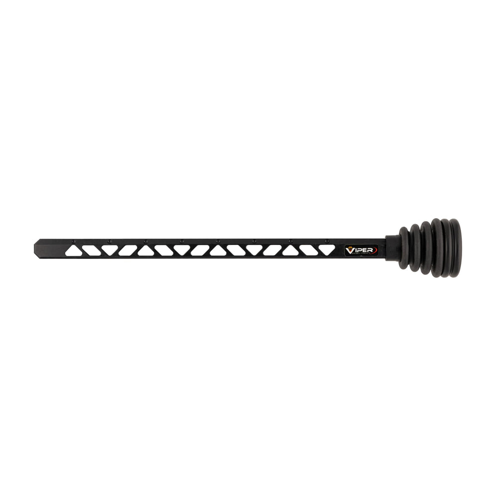 VIPER Archery dovetail riser stabilizer mounted on bow for stability