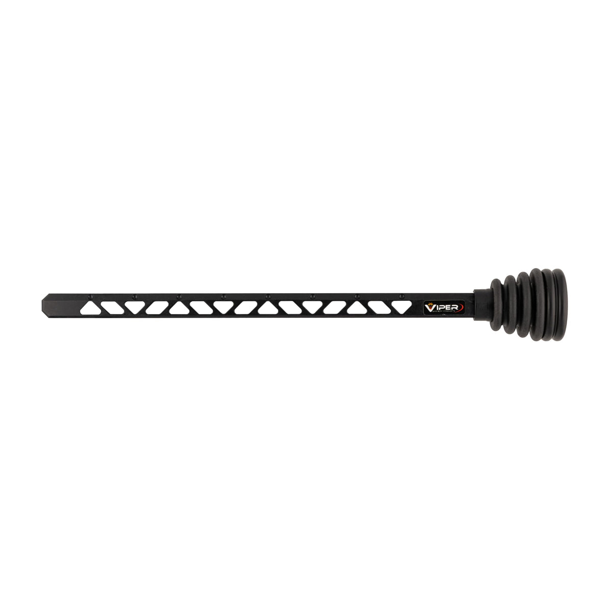 VIPER Archery dovetail riser stabilizer mounted on bow for stability