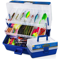 Vipfish 448-Pcs Fishing Lures Kit – open 3-layer tackle box