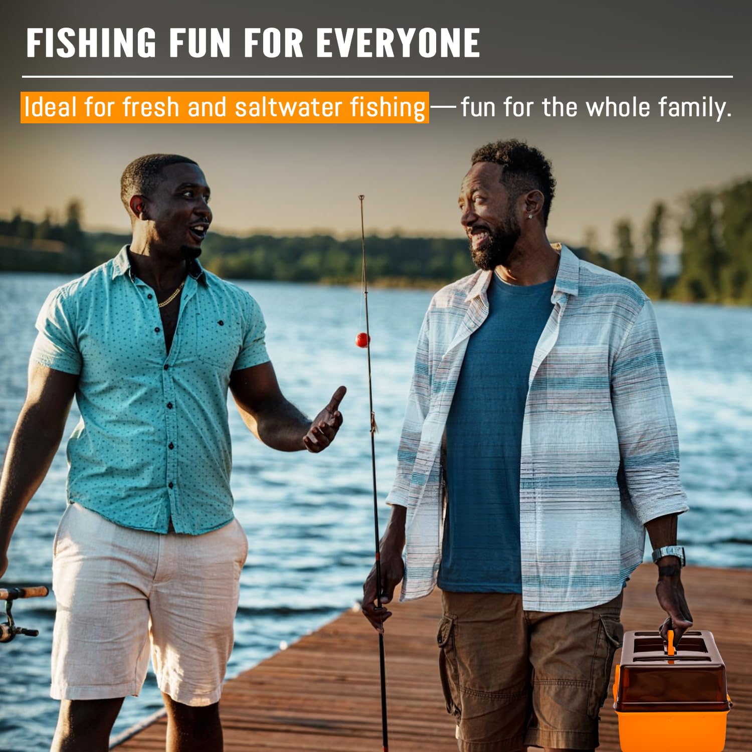 All-in-one Vipfish kit with 448 pieces for kids fishing gear orange