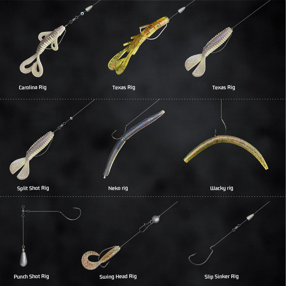 Assorted fishing accessories including hooks, weights, sinkers, snaps and beads