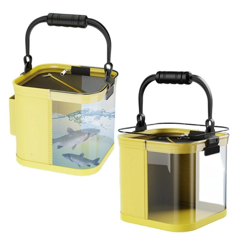 VIREYA Foldable Fishing Bucket upright showing 2 Gal capacity and rugged EVA build