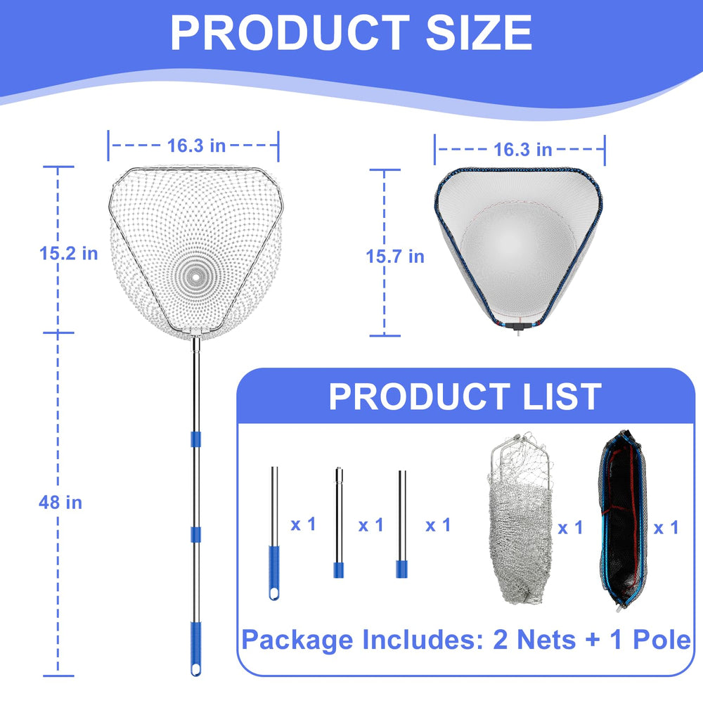 Viscogrip catching net set with black net for fish and birds