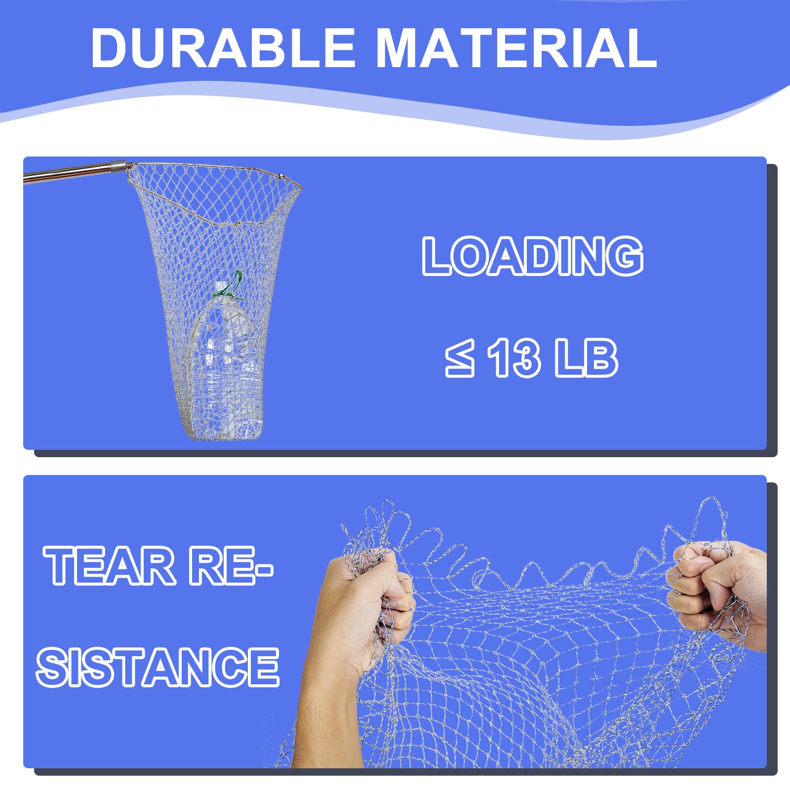Stainless steel detachable pole for Viscogrip nets
