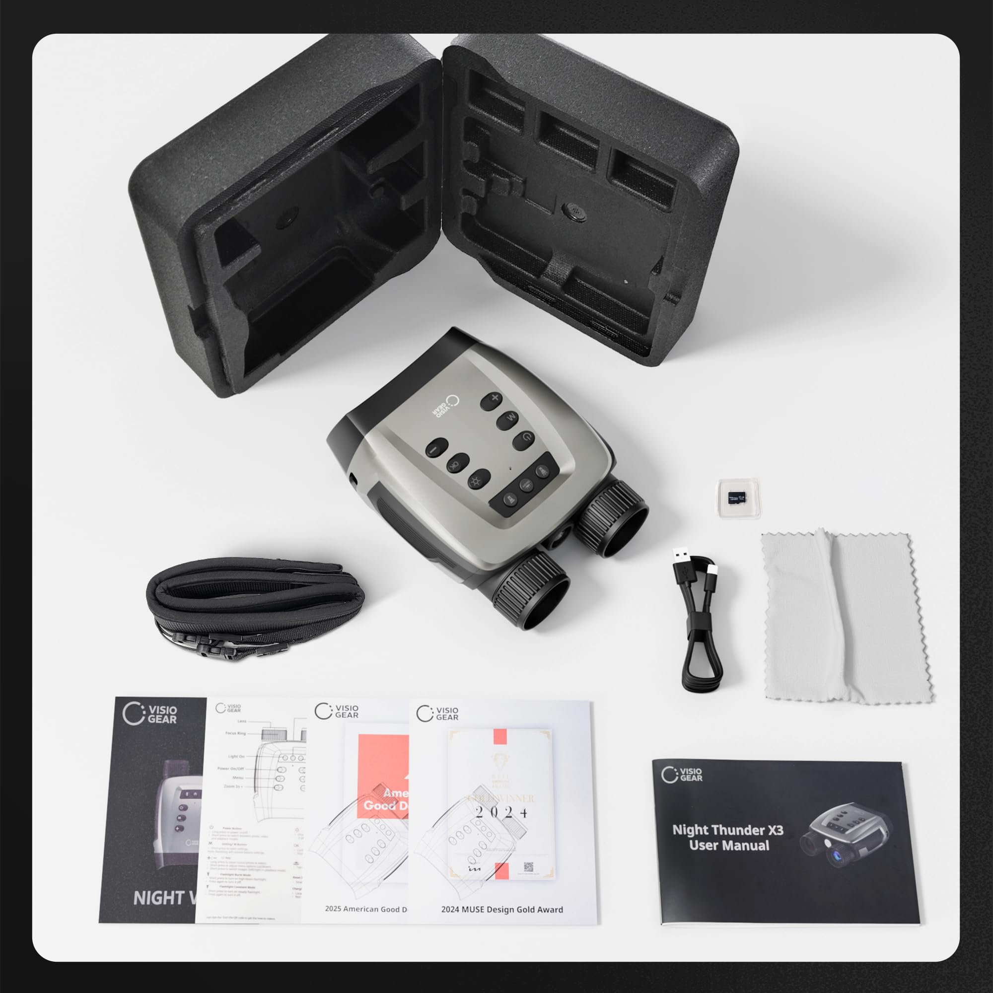 VisioGear NTX3 32GB storage saves photos and videos on the go
