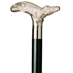 Vista International Silver Alligator Brass Stick handle offers enhanced stability for daily walks