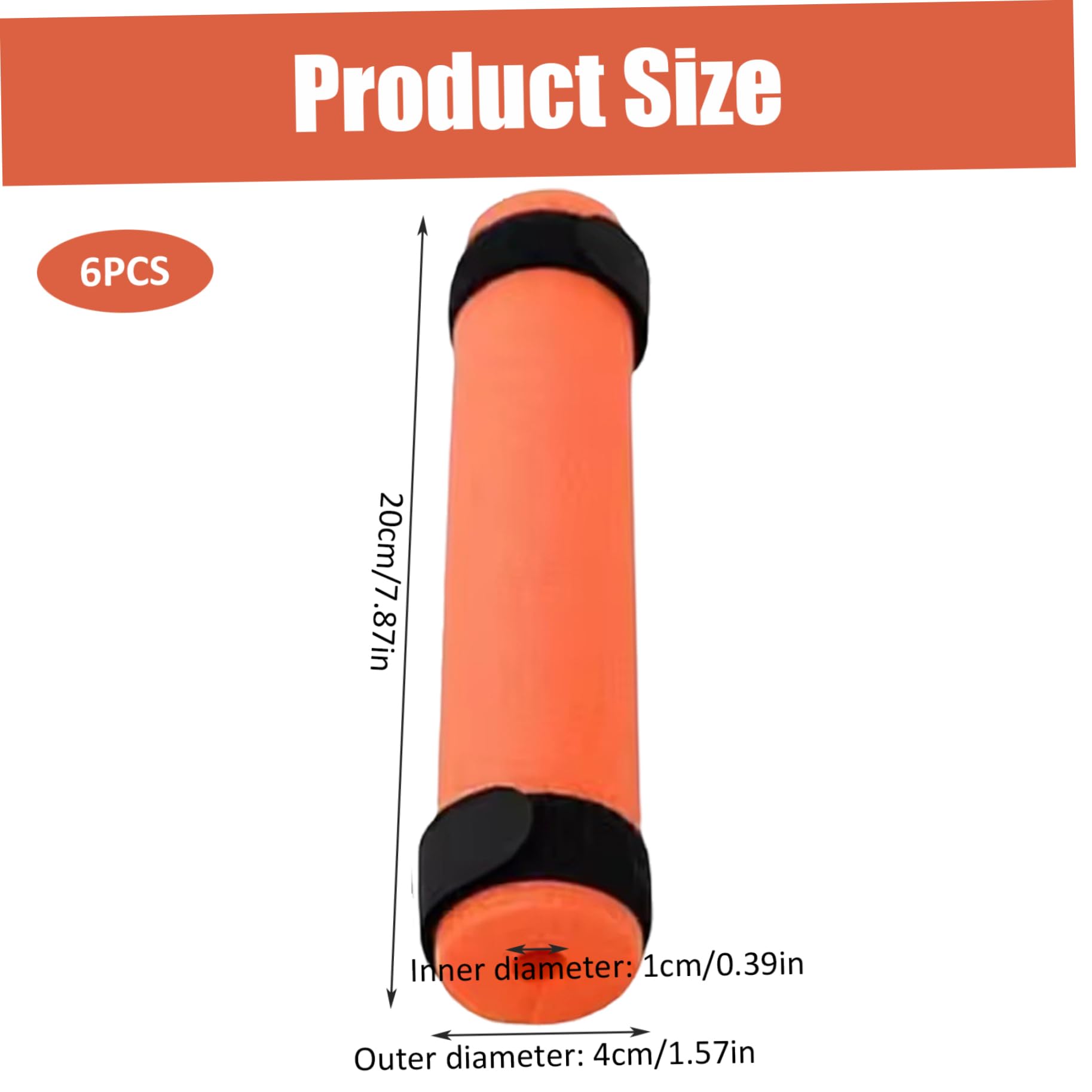 Vistnale fishing rod floats orange close-up shows lightweight EPE foam durability