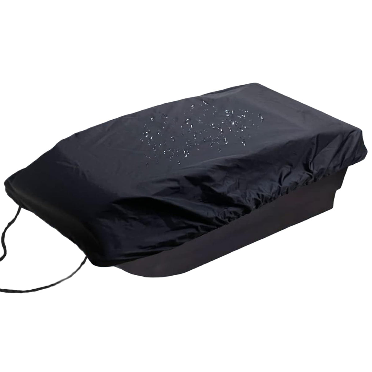 Vistnale sled cover in silver-coated Oxford cloth shielding against rain and sun.