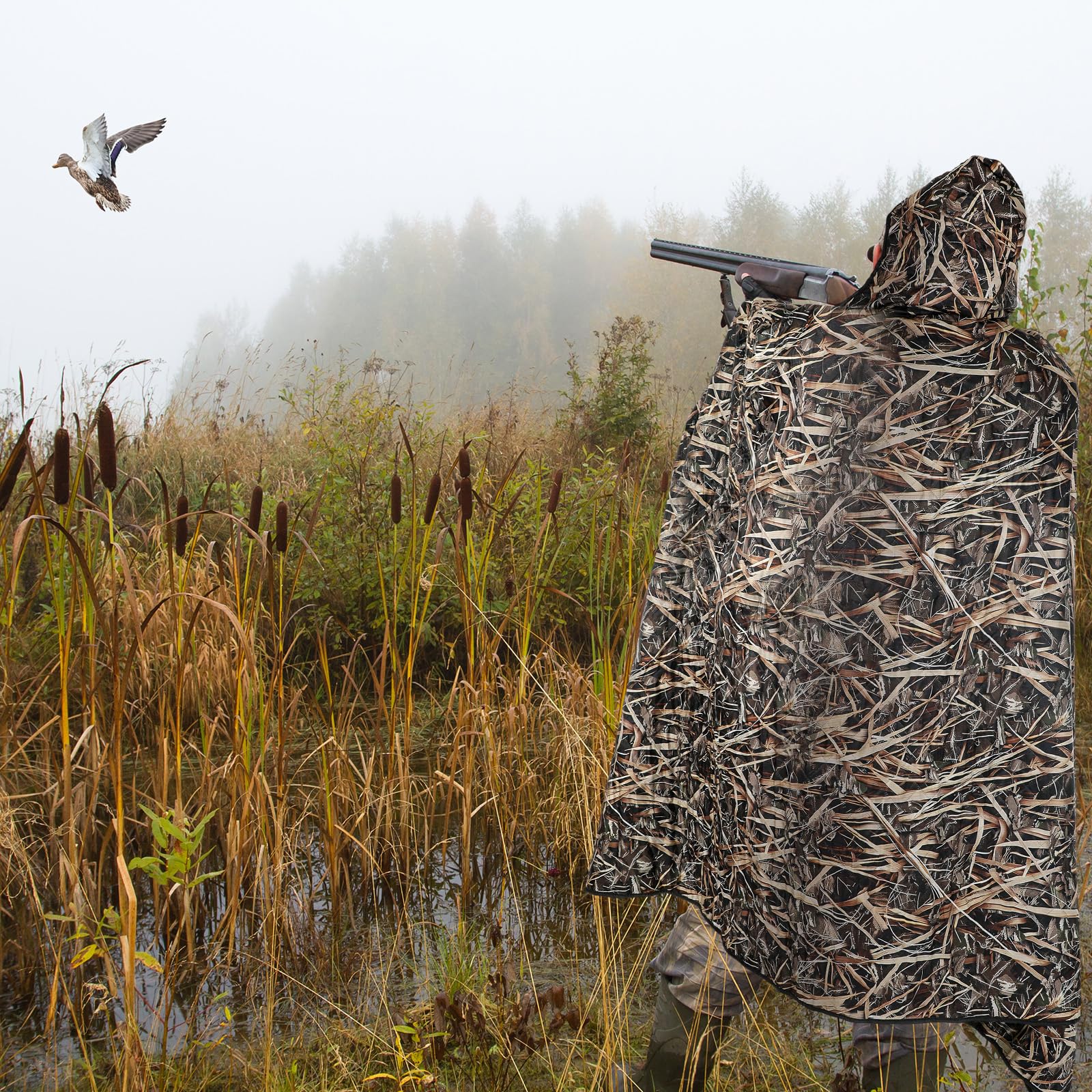 VitalCozy hooded camo blanket with detachable hat for windproof outdoor warmth.