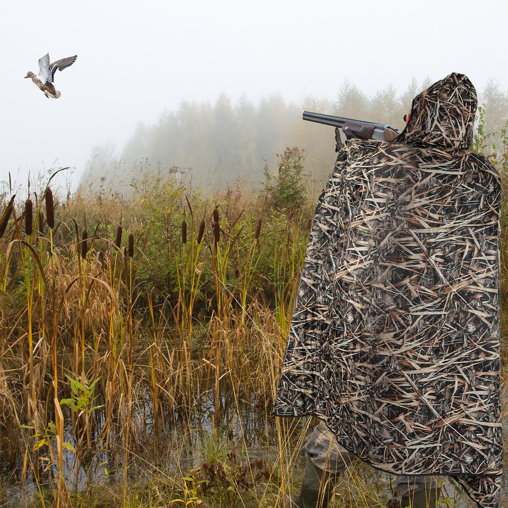VitalCozy hooded camo blanket with detachable hat for windproof outdoor warmth.