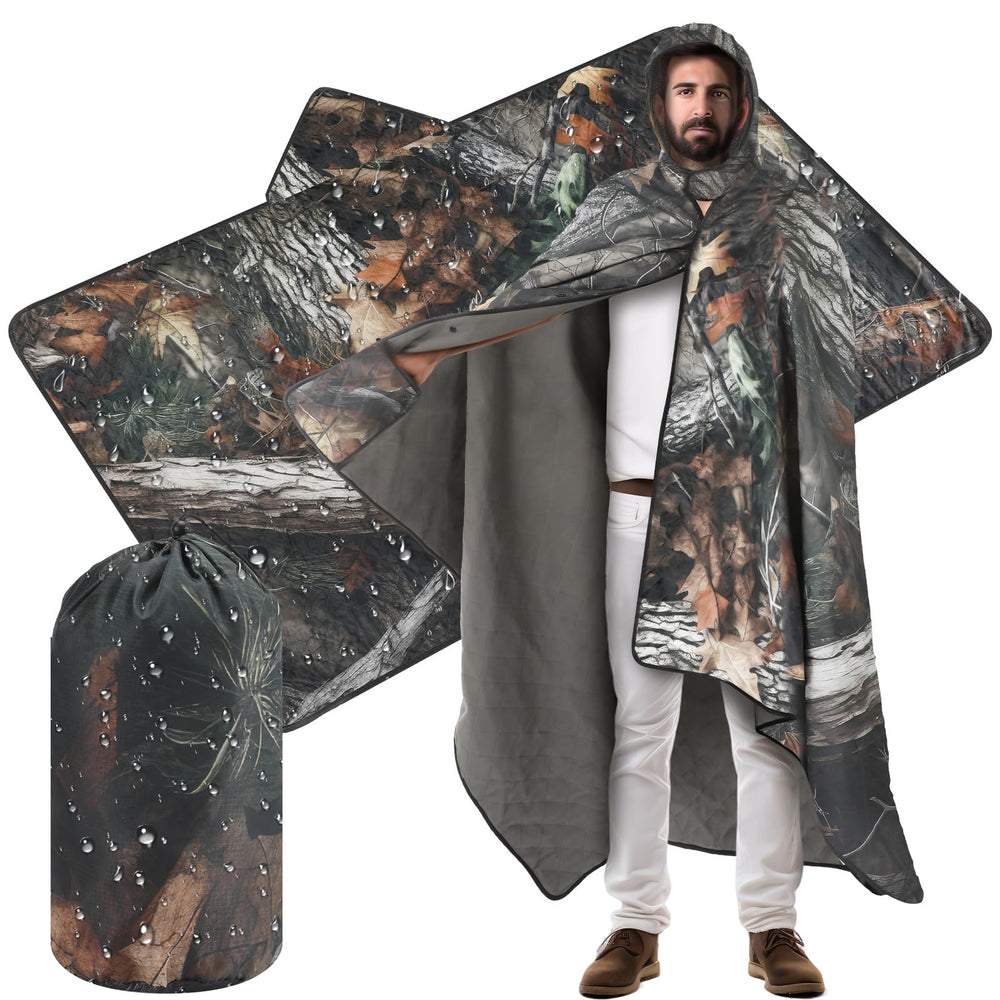 VitalCozy Woobie Blanket folded in camo for full-body warmth.