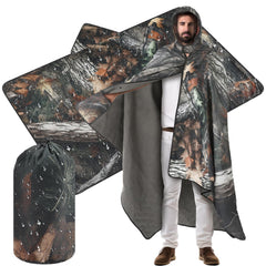 VitalCozy Woobie Blanket folded in camo for full-body warmth.