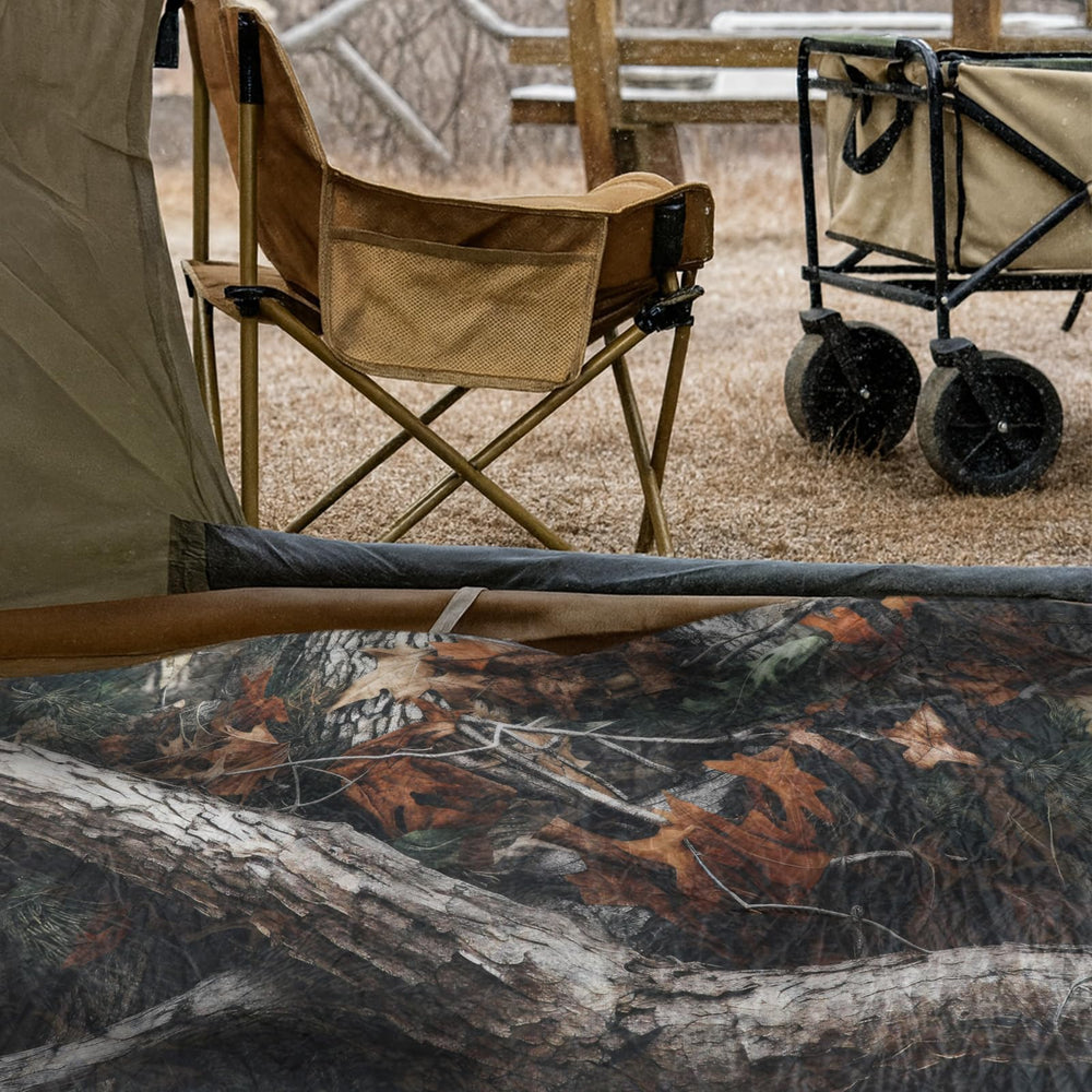 VitalCozy Woobie Blanket with hood detached for wind-ready versatility.