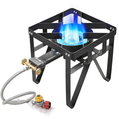 Vivicreate 185000 BTU burner outdoor stove profile demonstrating high-heat capability.