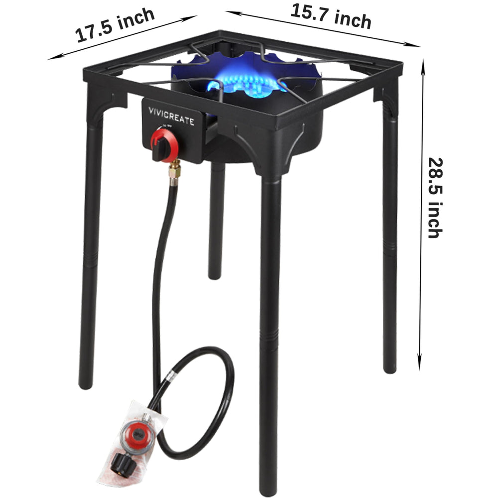 Vivicreate heavy-duty construction with cast iron burner and steel frame for durability