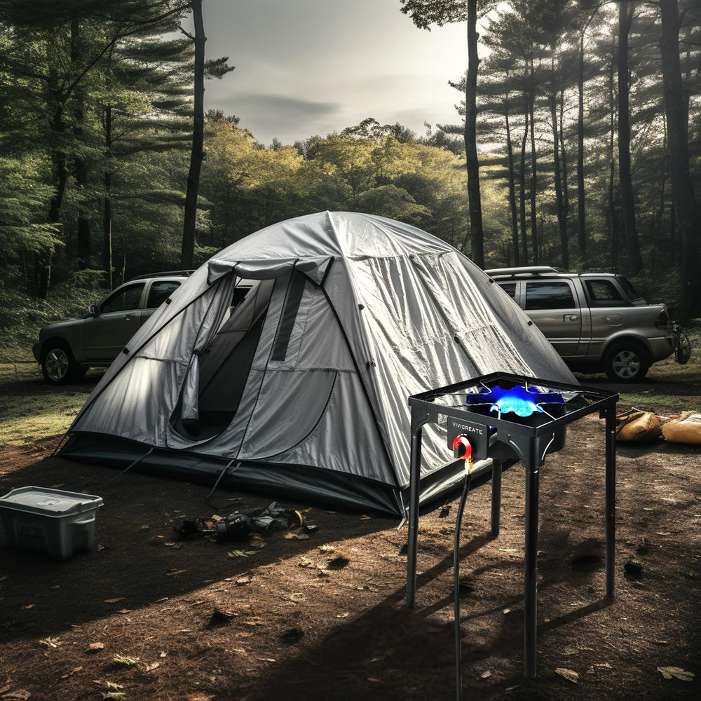 Vivicreate stove suitable for patio camping use and outdoor meals