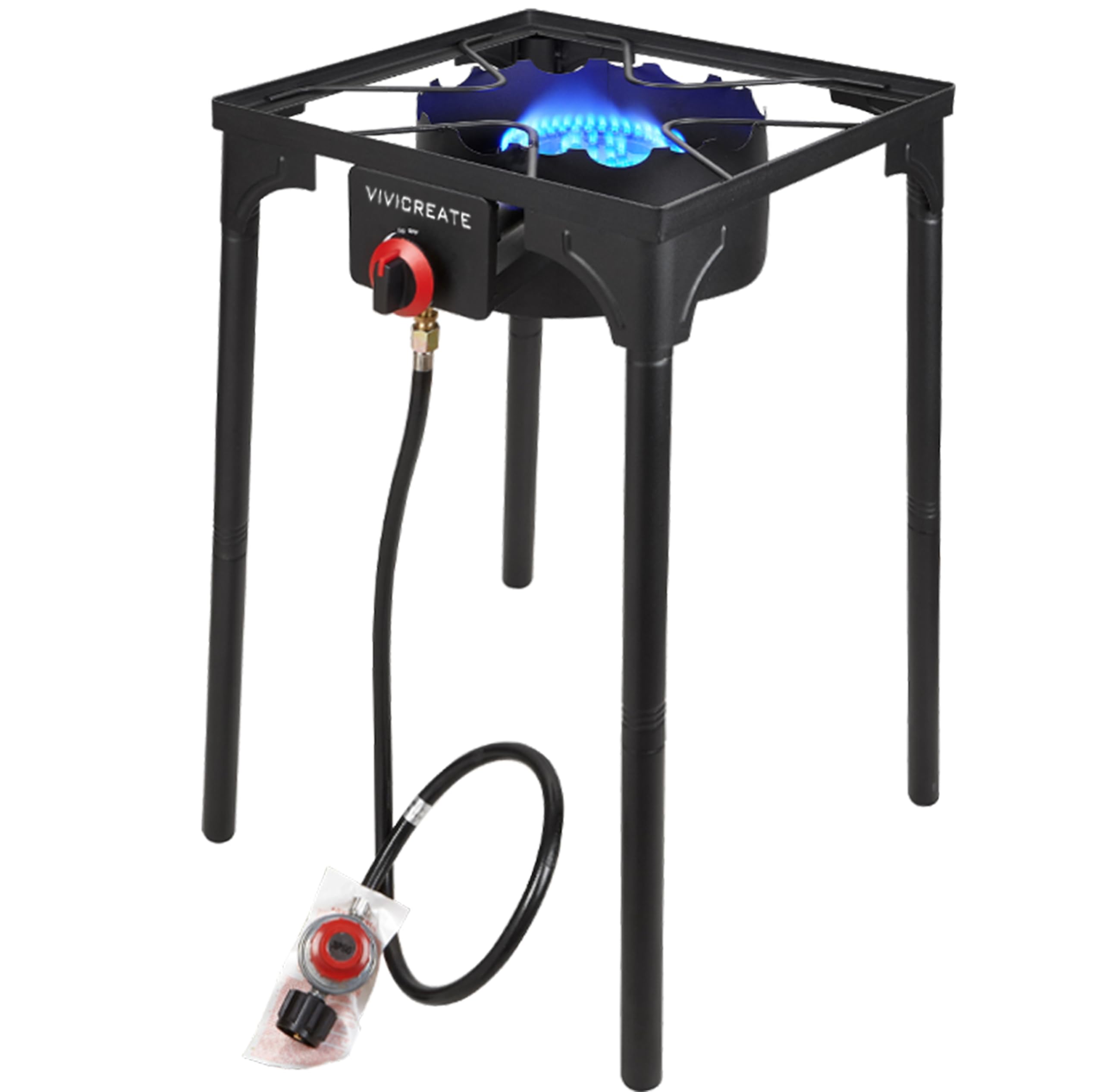 Vivicreate stove under-tank clearance enables clutter-free outdoor setups