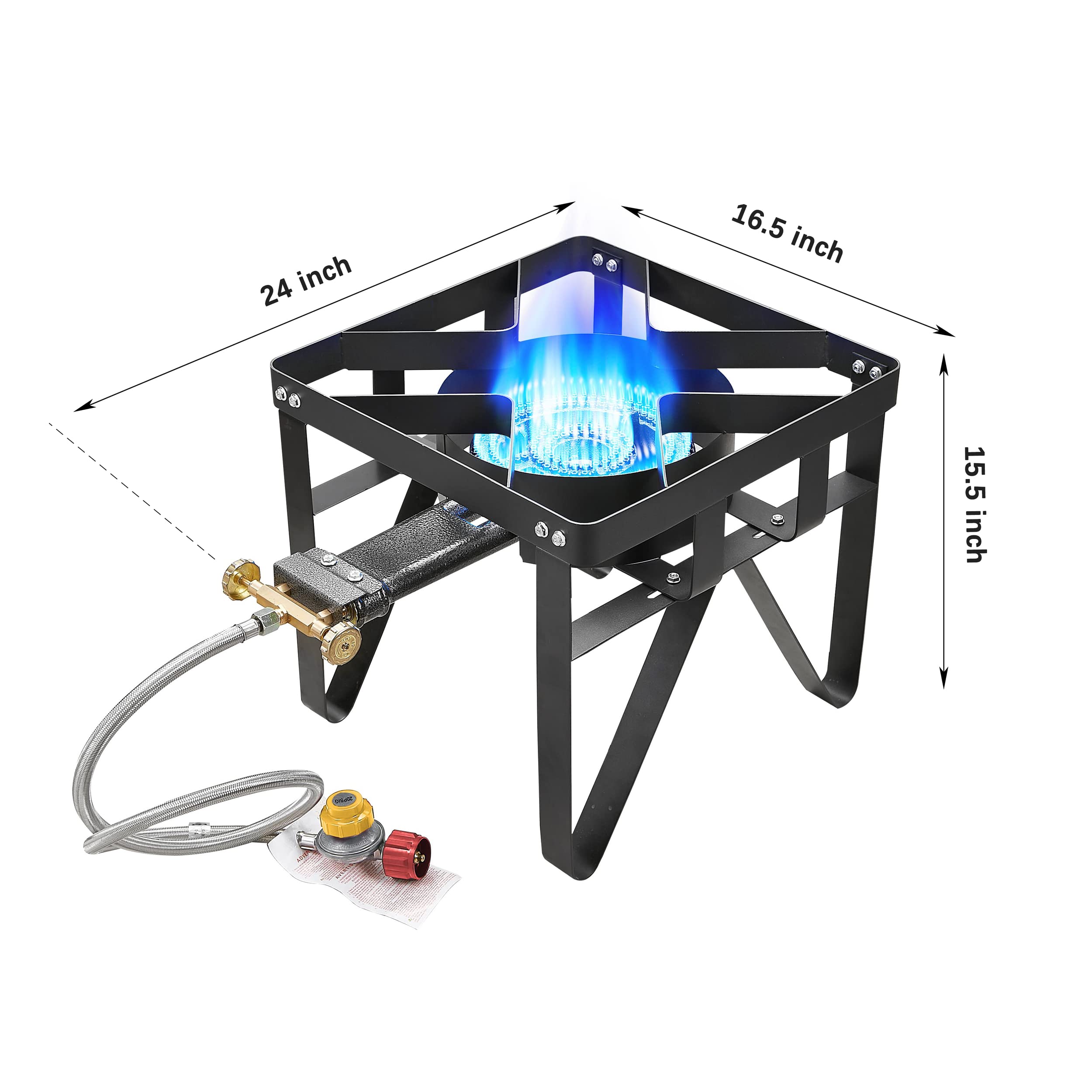 Vivicreate cast-iron burner closeup highlighting durable, high-heat performance.