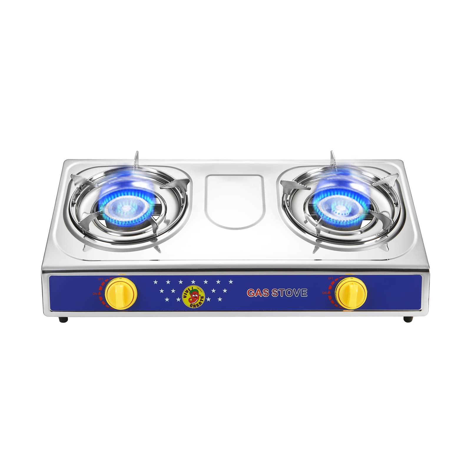 Vivicreate easy flame control knobs allow precise heat at a campsite