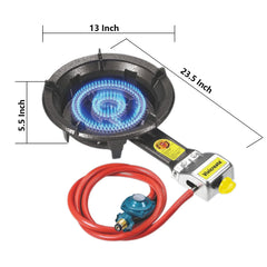 Vivicreate stove shows durable cast iron body for reliable outdoor cooking.