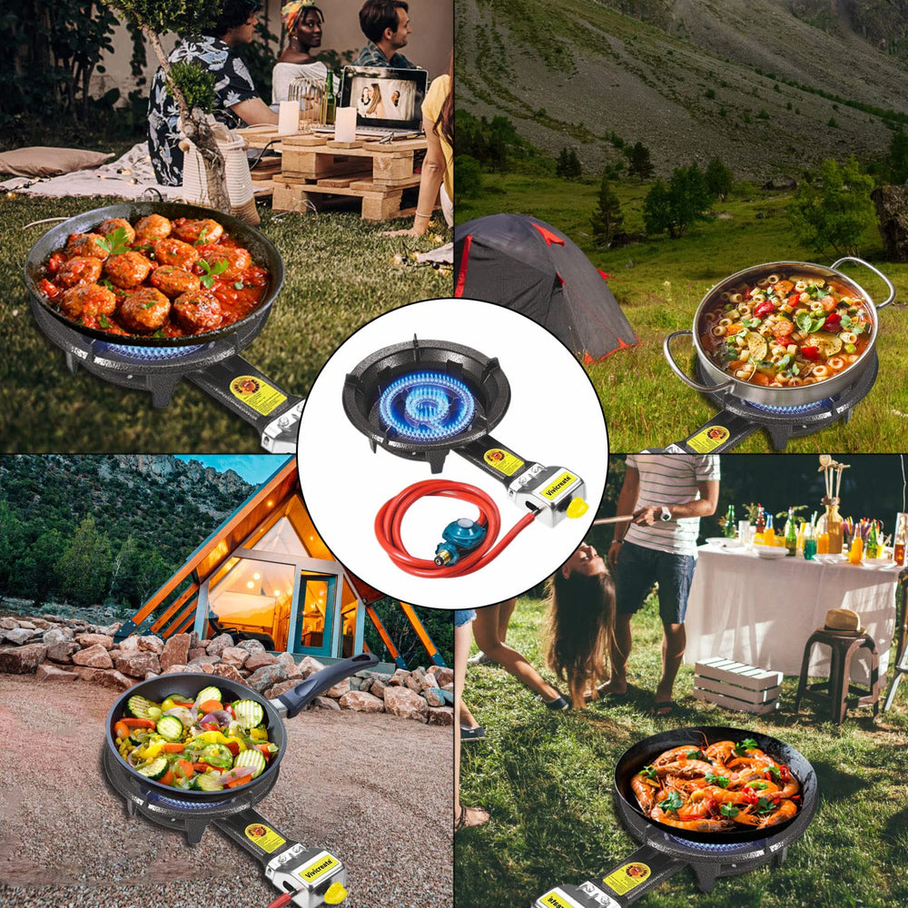 Vivicreate stove's heavy pan support provides stability for heavy cookware.