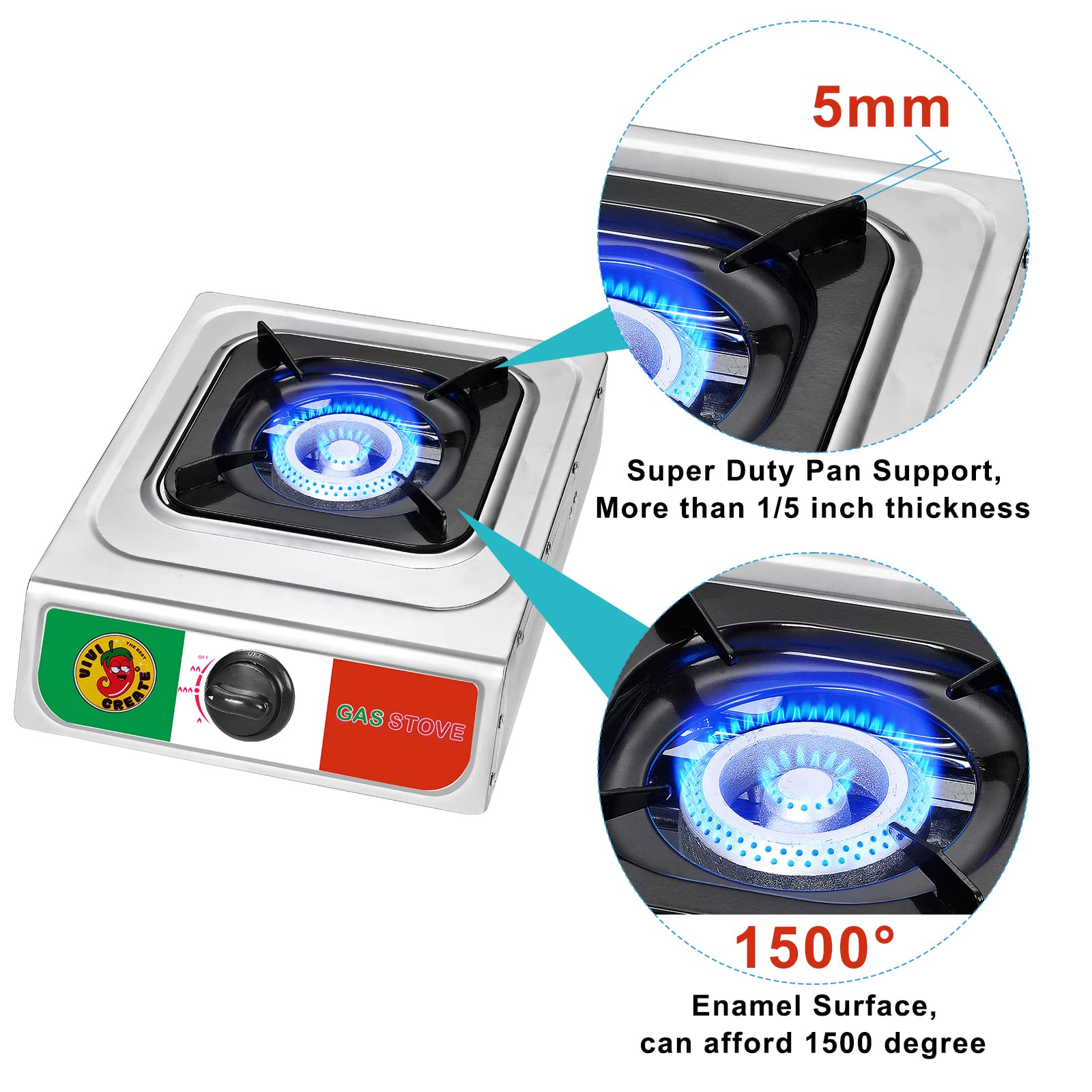 Vivicreate portable compact design ideal for camping and backyard cooking