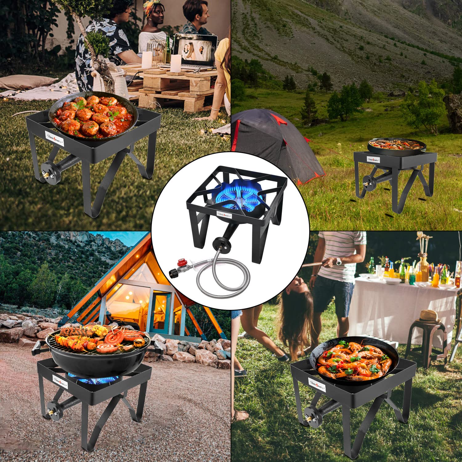 Vivicreate portable outdoor cooking station suitable for camping and backyard use.