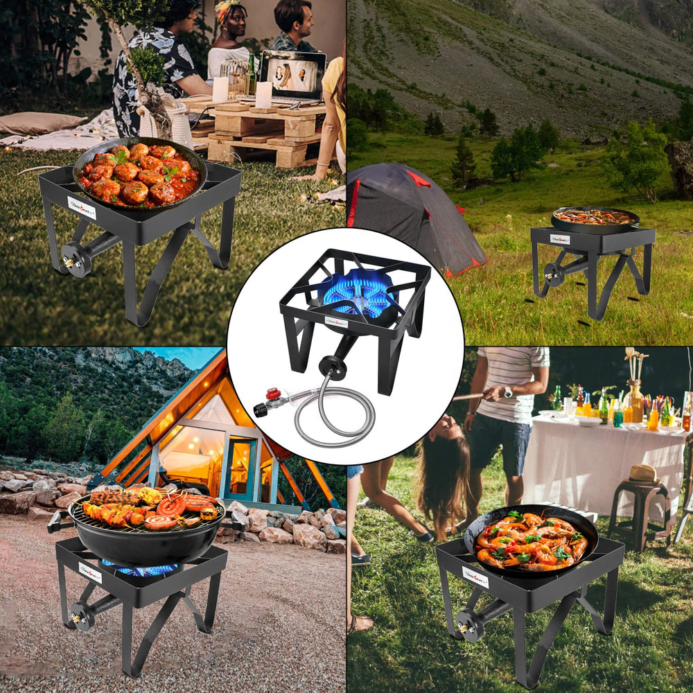 Vivicreate portable outdoor cooking station suitable for camping and backyard use.