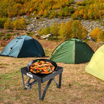Vivicreate propane stove outdoors, ideal for large gatherings.