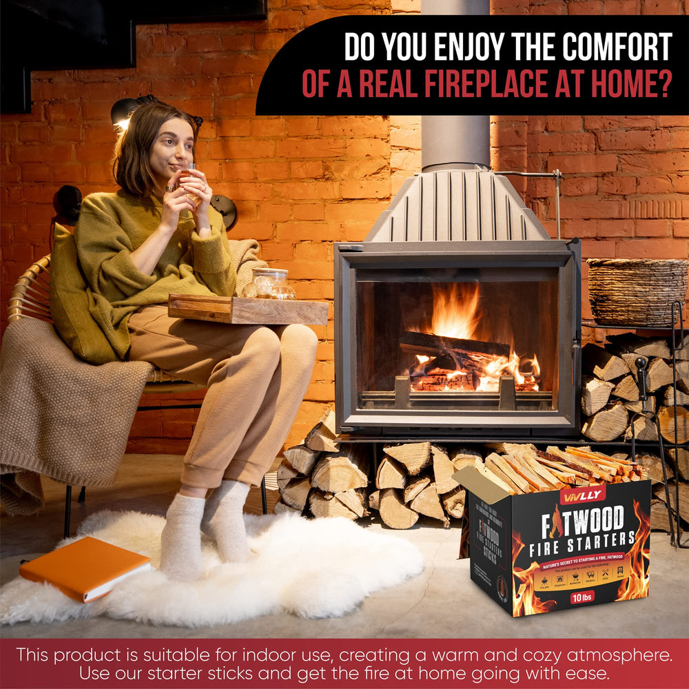 Vivlly fatwood fire-starter-sticks-resin-rich-ignition delivers quick light with natural resin.