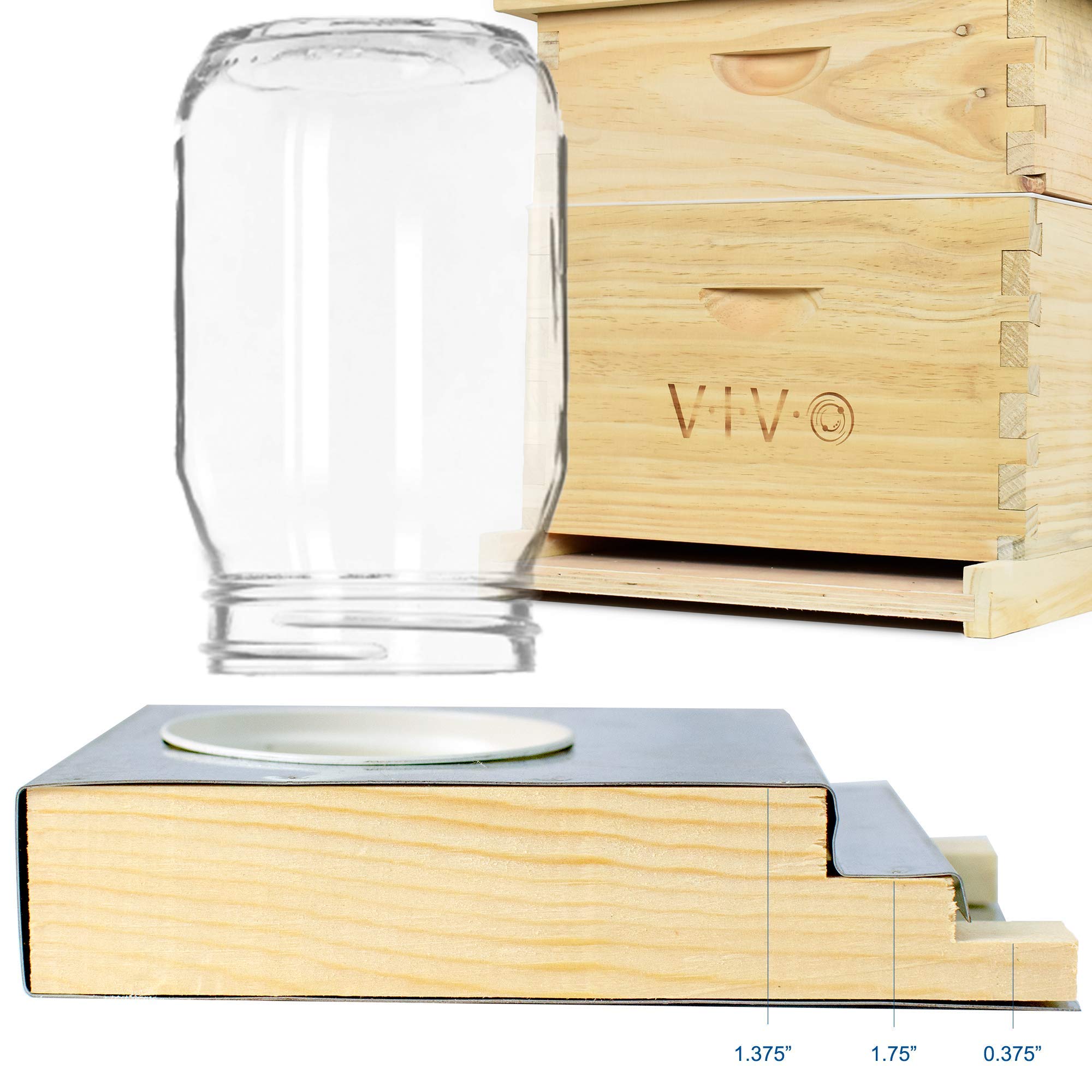VIVO Beekeeping Boardman feeder with jar attachment demonstrates easy maintenance and feeding monitoring