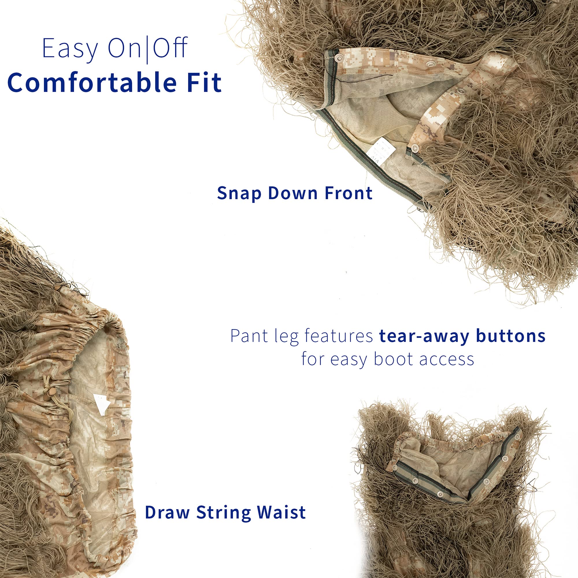VIVO Ghillie Suit 4ft cover enhances full-body camouflage in dense terrain.