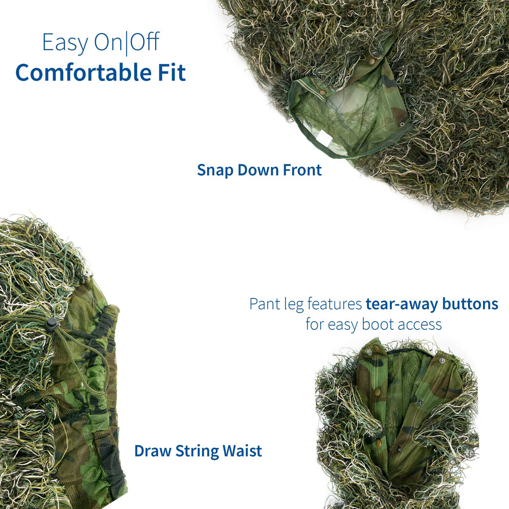 VIVO Ghillie Suit M/L 4ft cover adds secure concealment and fit