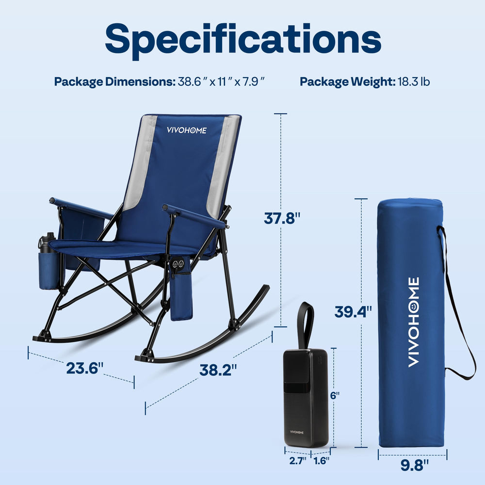 VIVOHOME 45W heated rocking chair seat pad delivers cozy heat for extended outdoor lounging