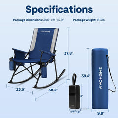 VIVOHOME 45W heated rocking chair seat pad delivers cozy heat for extended outdoor lounging