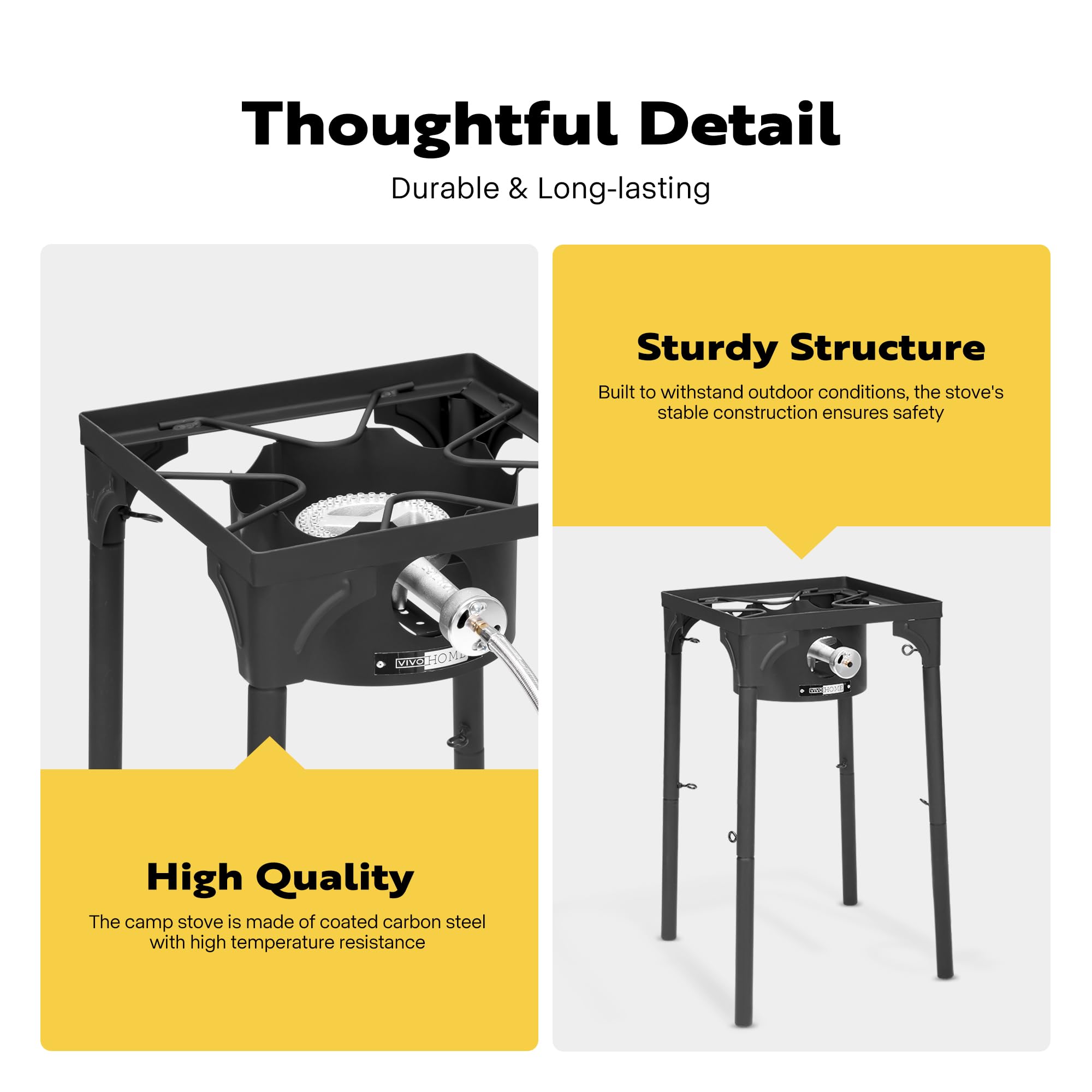 VIVOHOME CSA-certified hose image highlights durable connections for safety.