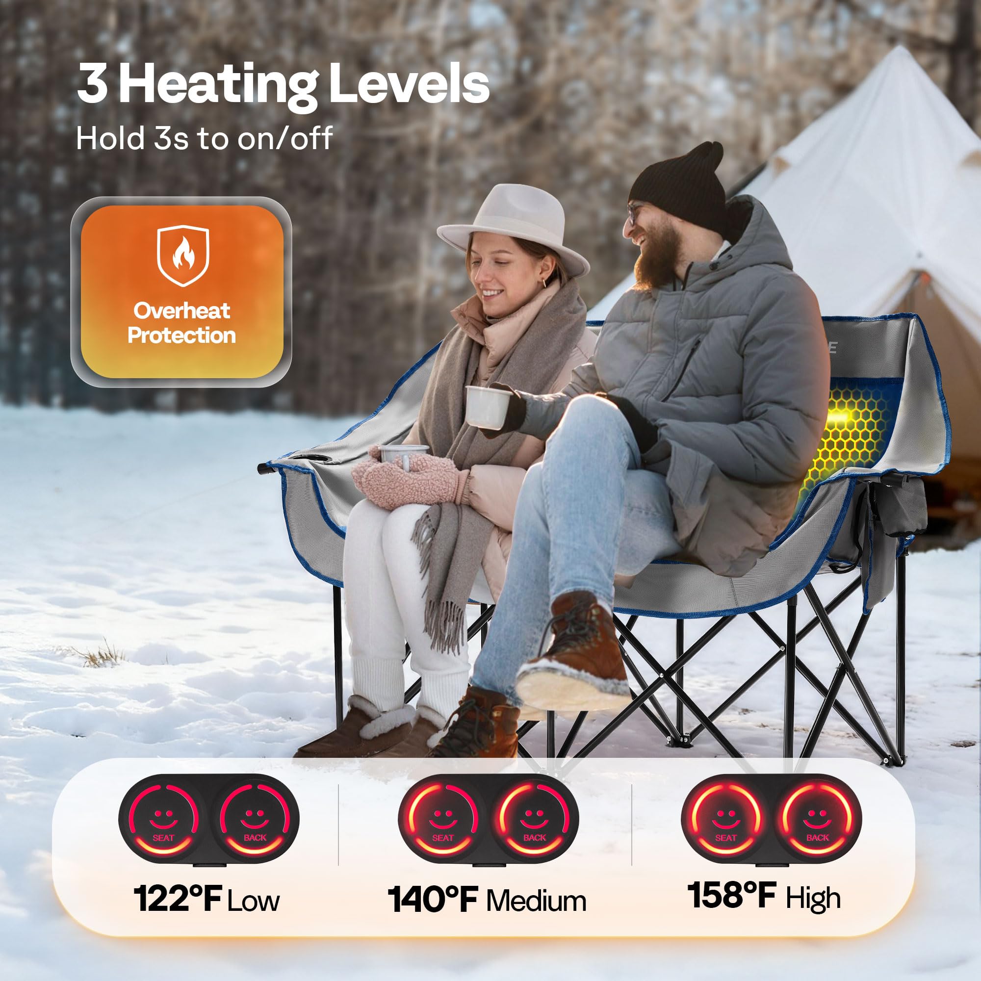 VIVOHOME chair with insulated cup holders and pocket storage.