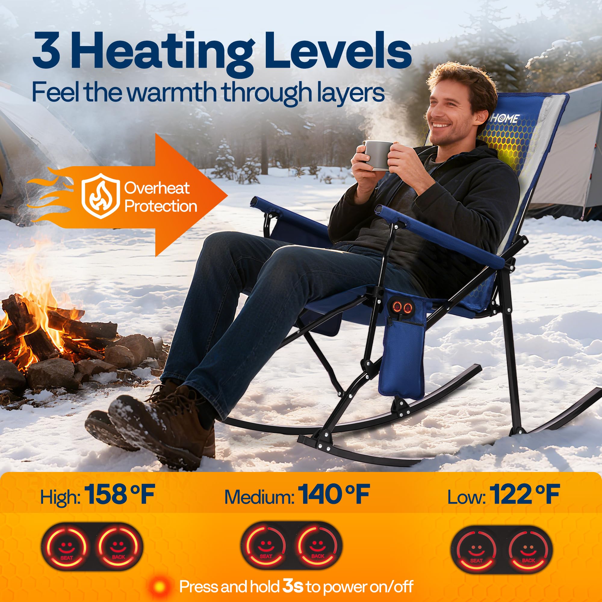 VIVOHOME three heat levels for customizable warmth outdoors