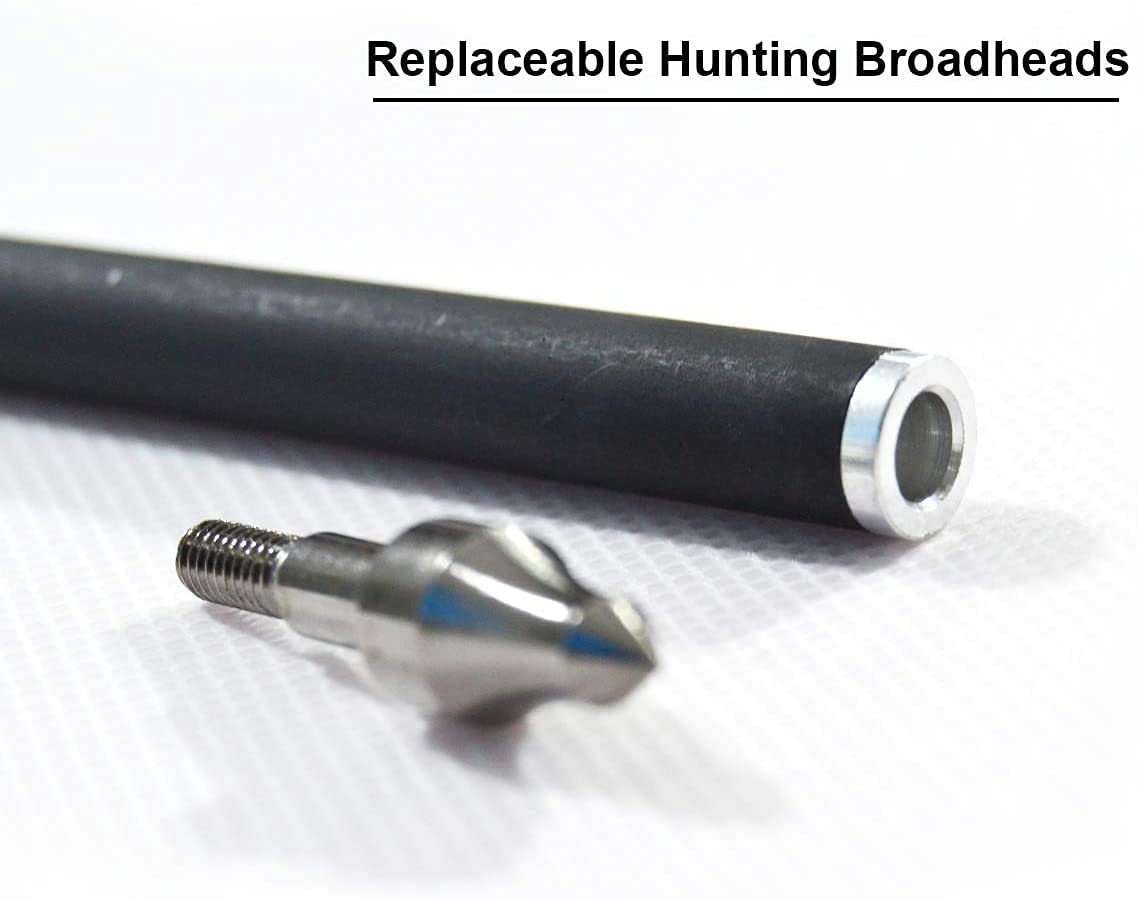 VKEDA carbon crossbow arrows with 100 grain broadheads for precise hunting.