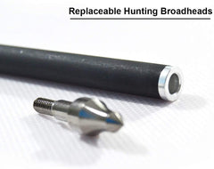 VKEDA carbon crossbow arrows with 100 grain broadheads for precise hunting.