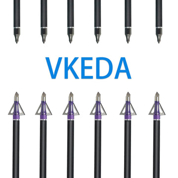 VKEDA hunt-ready setup—12 bolts and broadheads ready for season.