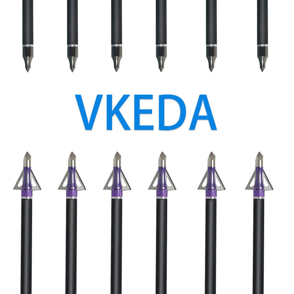 VKEDA hunt-ready setup—12 bolts and broadheads ready for season.