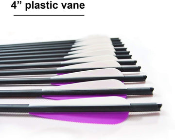 VKEDA purple crossbow arrows in action—high visibility for outdoor practice.